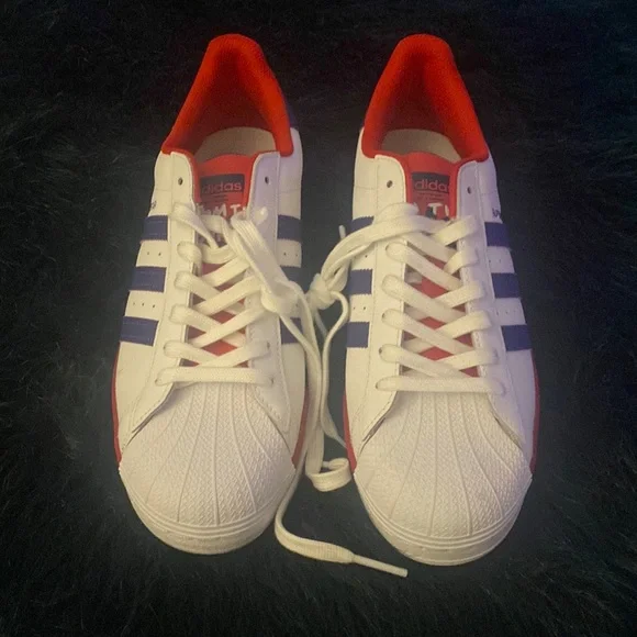adidas Originals | Shoes | Adidas Superstar Originals From The Courts Red  And Purple Sneakers Size 95 | Poshmark